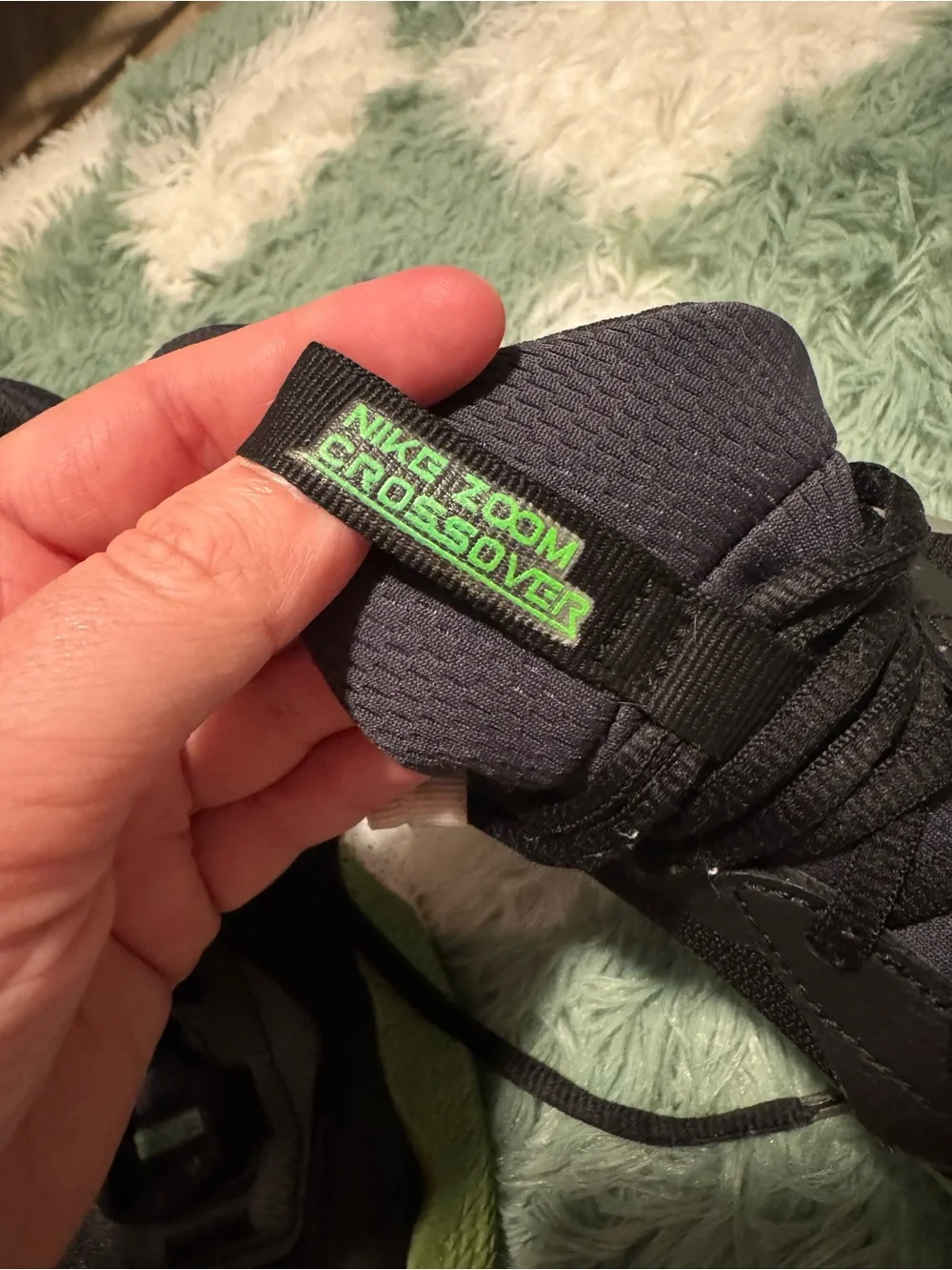Nike Kids' Black, White and Green High-Top Sneakers